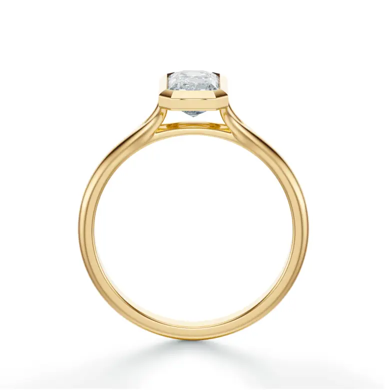 Złoty pierścionek diament szlif szmaragdowy SBPZ_033